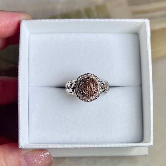 Affinity QVC Red Diamond Ring 1/4 cttw Sterling Silver Ring Size 8 - Picture 4 of 12